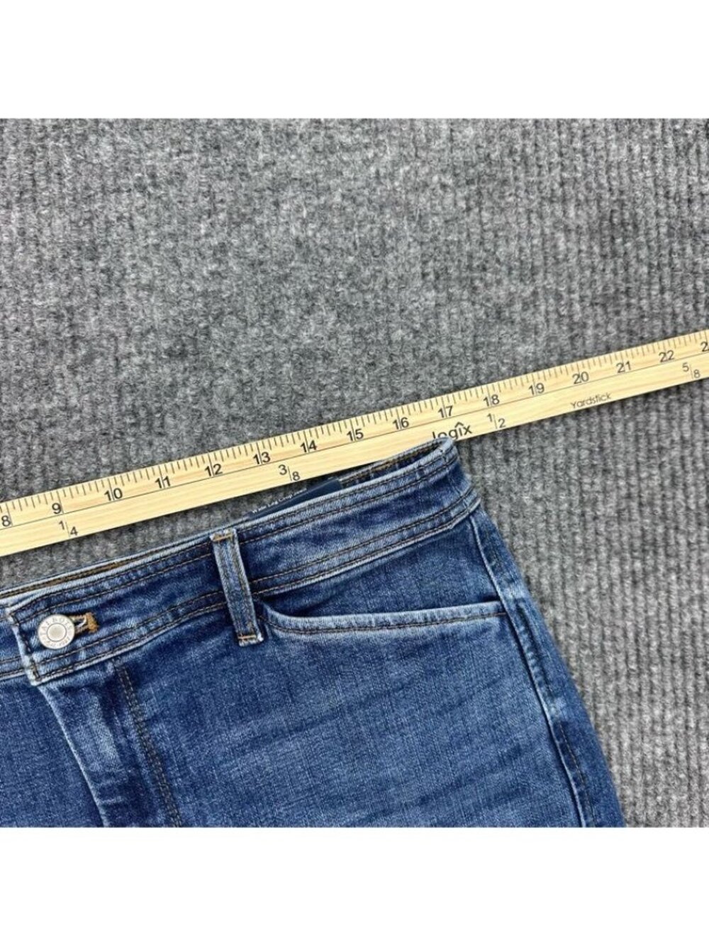 Talbots Wide Leg Crop Jeans Medium Wash Denim High Rise Relaxed Womens Sz 12 NEW - Picture 5 of 10